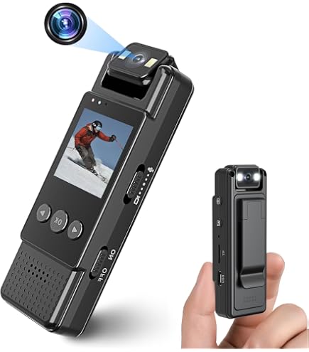 Bodycam 64GB Con Obiettivo 180° E Visione Notturna | Display IPS E Clip Posteriore | Fino A 6 Ore Di Registrazione