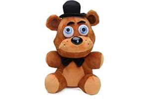 GRATIME 18cm FNAF Peluche ripiene Freddy Fazbear Bear Foxy Rabbit Bonnie Chica Peluche Juguetes 5 Nights At Freddy Plushie Giocattoli Regali (Brown)