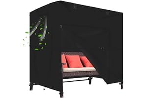 JXXPGG Hollywoodschaukel Abdeckung – Wasserdichte 600D Oxford Schutzhülle für 3-4 Sitzer Gartenschaukel – Reißfeste Abdeckplane mit Reißverschluss & Gurten – Abdeckhaube für Hollywood Swing (215*154*170CM)