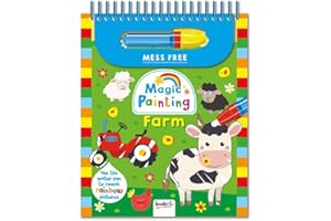 BOOKOLI LIMITED Magic Painting Book Farm | Water Colouring Books for Children | Travel Toys for Toddlers | Mess Free Colouring | Farm Book for Toddlers