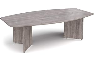 Mr Office Arrow head leg radial boardroom table 2400mm x 800/1300mm, Grey oak