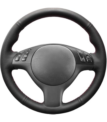 MEWANT Fodera per volante in pelle, cucita a mano, per BMW Serie 3 E46 E46/5 2000 2001 2002 2003 2001 2005 / X5 E53 2000-2001 / Accessori per volante