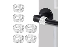 SGERUFZ Fermaporte maniglie in PVC, 6 pezzi, paracolpi per maniglie, ferma porta e finestra, ferma anello silicone, gommini per porte interne, salva muro, fermaporta, protezione per porte da interno