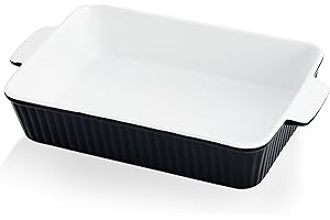 Swuut Casserole Dishes for Oven 33 x 23.5cm, 4000ml Porcelain Baking Dishes, Ceramic Bakeware,Kitchen Rectangular Deep Lasagna Pan with Handle 13x9 inch