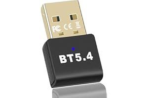 XIEANDKONG Bluetooth USB 5.4, Adaptador Bluetooth PC (EDR & BLE) Bluetooth USB Dongle Transmisor y Receptor para Ordenador Portatil Ratón Teclado Altavoz Compatible con Windows 7/10/11 (Black-5.41)