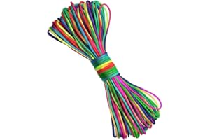 XDGBGFN Kordel Regenbogen Farbe 4mm Schnur 550 Seile für DIY Armbänder Schlüsselanhänger Wandern und andere Aktivitäten im Freien 31 Meter