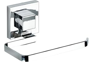 ‎WENKO WENKO Vacuum-Loc Wand Toilettenpapierhalter Quadro, Halterung für Toilettenpapier, Befestigen ohne Bohren, Rostfreier Edelstahl, 14 x 6 x 11 cm, Glänzend