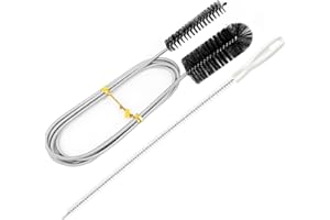 WEFINEST Szczotka do czyszczenia odpływów, 2 sztuki, wielofunkcyjna szczotka do węża, podwójna głowica 155 cm, miękka szczotka do czyszczenia rur ze stali nierdzewnej, 45 cm, elastyczna szczotka do rur