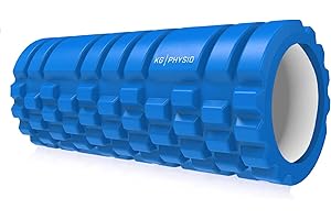 KG Physio Foam Roller - Massage Roller for Legs, Back and Arms, Lightweight Back Roller, Hollow Core Muscle Roller and Joint Roller to Release Tension, 13"x5" Exercise Roller in Blue