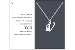 HEYEJET Originales Collar Inicial Acero Inoxidable, Collar Mujer con Colgante Letra A-Z Pequeñas - Bisutería Regalo Madre Hija Cumpleaños Novia o Amigas Regalo Con Tarjeta Inspiradora