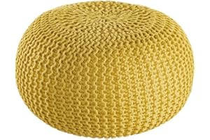 Amago home Pouf Outdoor ø 55 o. 45cm Bodenkissen Sitzpouf Hocker wetterfest pflegeleicht & nachhaltig Größe ø 45 cm, Farbe gelb - freesia