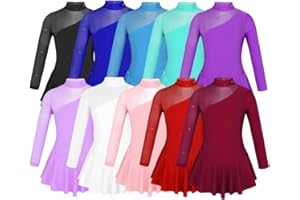 BARIELLE Vestido de danza, vestido de ballet, vestido de baile, guardia, patinaje artístico, una pieza con body de baile