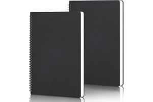 Yarotm Quaderno A4 Fogli Bianchi - Blocco Note vuoto A4 2 pezzi 21x29cm Nero con Copertina Rigida Neri, Quaderni da Viaggio, Quaderno per Schizzi - Taccuino A4 Pagine Bianche Quaderno a Spirale A4