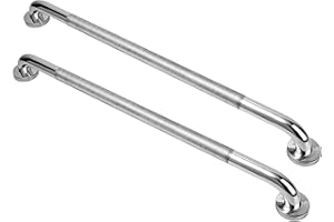 Miluoou Lot de 2 poignées antidérapantes pour douche - 81,3 cm - En acier inoxydable SUS 304 chromé - Barre d'équilibre moletée pour salle de bain - Support de main courante de sécurité - Pour