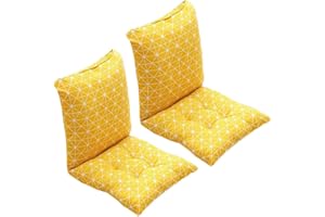 MeRcri Pack 1/2/4 Cojines para Sillas con Respaldo,40x40/45x45/50x50 cm,con Correas de Sujeción,Cojín Acolchado de Respaldo Bajo, Cojín Acolchado para Silla de Jardín (Color : #9, Size : 45x45cm2pcs)