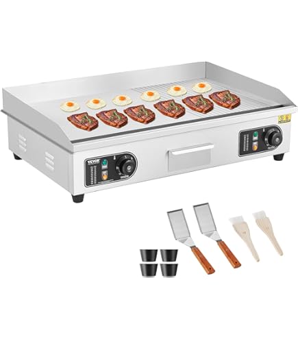 Ninja Woodfire Outdoor Grill Royal Catering Plancha Grill Électrique Double RCG 75G (Plaque 75 X 40 Raclette Grill