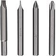 Eastman Impact Driver Bit Set Of 4Pcs, 80Mm, Chrome Vanadium 5/16" Hex Bit In Sand Finish Long Type - EID-5002, Carbon Steel