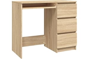 vidaXL Escritorio de Ordenador Despacho Ejecutivo Oficina Estudio Robusto Estable Simple Contrachapada Color Roble Sonoma 90x45x76 cm