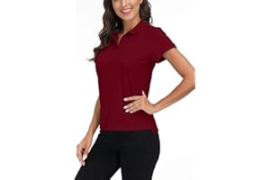 MoFiz Polo Femme Shirt Manches Courtes Coton Sport Polo d'été Respirant Tennis Golf Tops