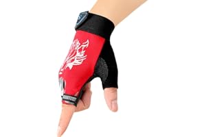 RUIXIA Gants de Vélo Enfant Demi-Doigts Antidérapage Fitness Musculation Sport Mitaines Maille Bicyclette Compétition Respirant pour VTT Cross Cyclisme Gym