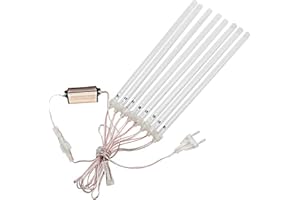HNTOOLIGHT Waterproof LED Meteor Shower Rain Lights 30cm 8 Tubes AC100-240V Icicle Snow Raindrop Outdoor Light with EU Power Adapter (Warm White, EU Plug)