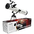 Space Launcher 76mm Newtonian Astronomical Reflector Telescope with 700 Focal Length, Upto 350X Magnification White Tube