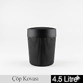 Uyt Life 4.5 Litre &Ccedil;&ouml;p Kovası | Modern Kapaklı Banyo ve Ofis &Ccedil;&ouml;p Kutusu | K&uuml;&ccedil;&uuml;k Boy Dekoratif Tezgah &Uuml;st&uuml; Atık Kovası | Mat &Ccedil;