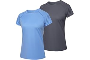 MEETWEE Damen Surf Shirt Rash Guard UV Shirts Schwimmen Tankini UPF 50+ Kurzarm Badeshirt Bademode Shirt