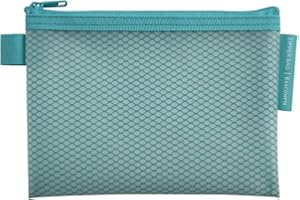 Exacompta - Réf. 37120E - 1 pochette EVA à fermeture éclair en plastique souple Chromaline pastel -format à classer A6 - Pour ranger des fournitures, accessoires de beauté - 3 couleurs aléatoires