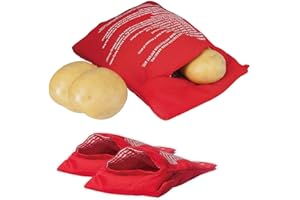 ProLeo 3 Stück Kartoffel Express Kartoffel Tasche Backen Tool, Mikrowelle Kartoffeln Tasche in nur 4 Minuten Kartoffelbeutel Express Tasche Backen Werkzeug, Rot