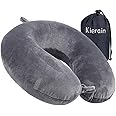 kierain Travel Pillow Memory Foam Neck Pillow for Travel Support Pillow Luxury Compact Lightweight Quick Pack for Camping Sleeping Rest Cushion (Gray)