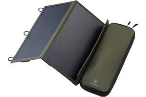 ELECOM NESTOUT Panneau Solaire Portable, Double Ports USB-A, Chargeur de génération d'énergie 28 W pour téléphone Camping, Nylon indéchirable résistant à l'eau, Pliable, léger, Supports réglables (2