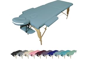 Vivezen - Table de Massage Pliante 2 Zones en Bois avec Panneau Reiki + Accessoires et Housse de Transport - Plusieurs Coloris