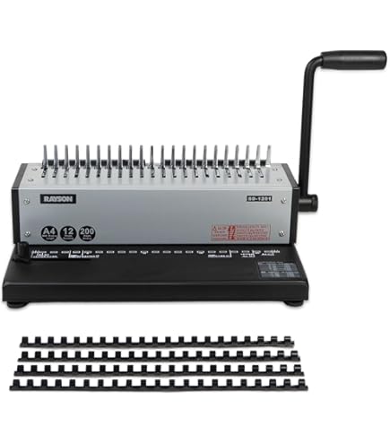 RAYSON Rilegatura A Spirale In Plastica, 50 Fogli, Passo 3:1, 9,5 Mm, Multicolore, A4, Confezione Da 100 - Foto 9