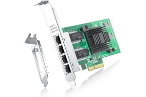 ipolex Scheda di rete Ethernet 1.25G, 4 porte RJ45+, NIC 10GbE rispetto a Intel i350-T4, supporta Windows Server/Windows/Linux/Vista/VMware (non supporta Mac OS, modalità bypass)