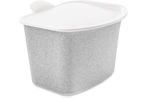 Koziol BIBO ORGANIC Biomülleimer Küche 3L (organic grey), Komposteimer mit Deckel, Bio Mülleimer für die Küche, geruchsdicht & abwaschbar, Klappdeckel abnehmbar, klein & spülmaschinenfest