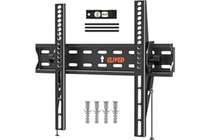 ELIVED Tilt TV Wall Bracket, Ultra Slim TV Mount for Most of 26-60 inch Flat or Curved LCD, LED, OLED tvs with VESA 75x75mm-400x400mm up to 45KG, Tool-free Adjustable Tilting EV007