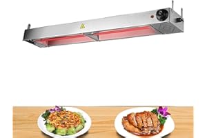 BOVDC Lebensmittel Wärmelampe Abstreifen, Speisenwärmer Warmhalter mit Diffusen Kühllöchern und 30-85℃ Einstellbare Temperatur, Hängend Heizlampe für Essen Warm Halten(Size:60 * 15 * 6.5cm)