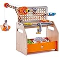 Hape E3028 Junior Inventor Discovery Scientific Workbench, Portable Wooden Workbench - 10 Experiments