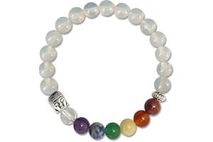 Cotigo Pulsera Chakras de 7 Piedras Naturales - Bolas con Elástico, Energética Yoga para Mujer o Hombre