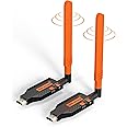 ETZIN Wireless 150M HDMI Transmitter and Receiver, Plug and Play, 493FT Long Range 2.4G/5G 1080P HD Output Wireless HDMI Extender Kit for Streaming Video/Audio from Laptop, PC to HDTV/Projector.