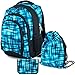Produktbild Schul Ranzen Set 3 Teilig Mäppchen Turnbeutel Rucksack Jungen Mädchen S114dx-T2c 22320, Farbe:Blue Matrix