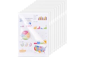 ZCZN 10 Pcs Chemises Plastique, A4 Pochette Porte Document Personnalisable de Transparents Plastique Chemise Trieur pour Ranger ou Classer Papiers, Documents, etc - 31 * 22 cm