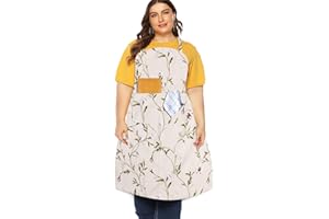 FanChose Plus Size Aprons for Women with Pockets, Men Cotton Kitchen Apron, Canvas Cooking Apron for Barber, Baking, Cooking, Painting, Garden Gardening, Cleaning, BBQ