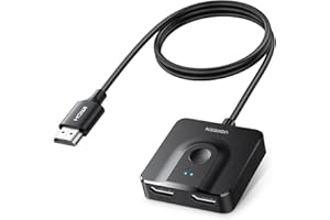 UGREEN Switch HDMI 4K 60Hz 2 Ingressi a 1 Uscita con Cavo da 1M Bidirezionale Splitter1 In 2 Out Switcher Supporto HDR 3D HDCP2.2 Compatibile con TV Box Stick PS5 PS4 Xbox One, Blu Ray, HDTV
