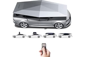 FANGX Ombrello Completamente Automatico con Telecomando,Copri Auto per Esterno Portatile,Tenda da Tetto Mantiene Fresco Il Tuo Veicolo,Adatto per Veicoli Superiori a 4,8m,Grey-5.2m