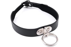 KOME WAIREY Women and Men's Punk Style Leather Choker Collar, Ladies Gothic Costume Collar Necklace