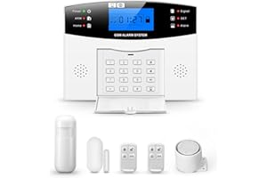 LWOHSI Système d'alarme de sécurité 99 + 8 Zones, numérotation Automatique, GSM, SMS, système d'alarme Anti-cambriolage Domestique, détecteur de capteur GSM sans Fil