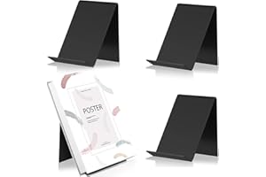 BEIMEIII Pack of 3 Book Stands Black Acrylic 13 x 10 x 11.5 cm Bookends Brochure Stand Book Holder Display Stand Acrylic Postcard Holder for Books Picture Albums Picture Books Menu Poster