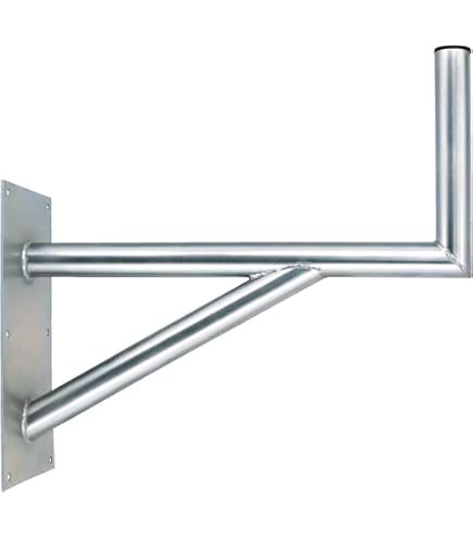 ARLI Sat Wandhalter 25cm Für Satellitenschüssel | Verzinkter Stahl, UV-beständige Mastkappe - Robust & Witterungsbeständig